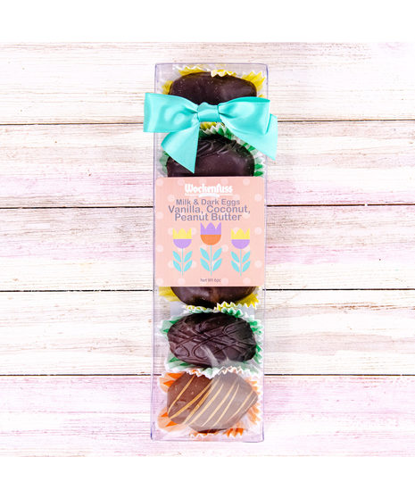 Wockenfuss Assorted Milk & Dark Chocolate Eggs - Sleeve of 6