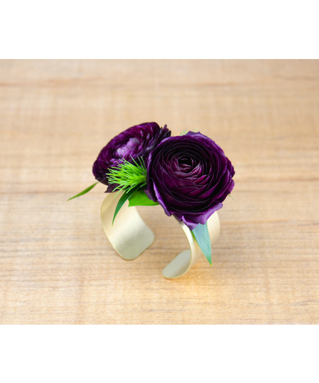 Burgundy Ranunculus Cuff Wristlet