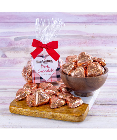 Wockenfuss Dark Chocolate Gold Foiled Hearts