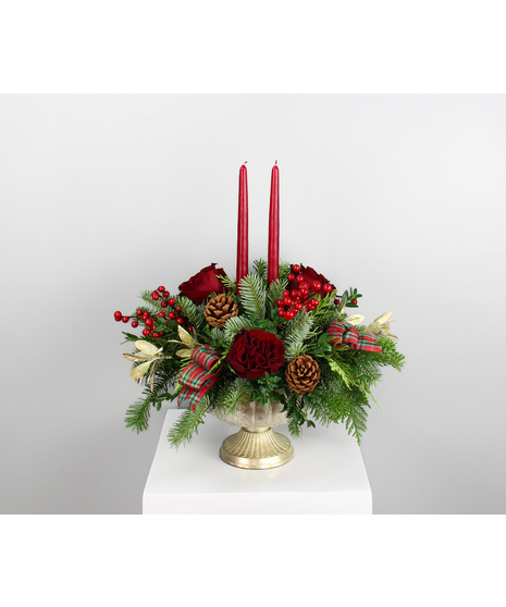 Joy To The World - Double Candle Centerpiece