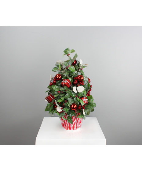 Chevron Cheer Tree delivers bold holiday charm with a playful twist on classic Christmas décor.