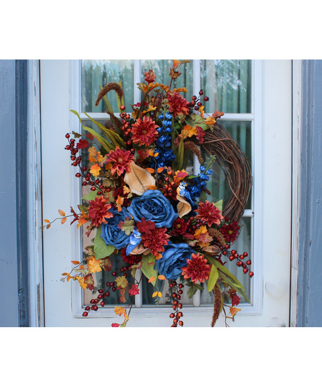Bluebird Serenade - Fall Silk Wreath