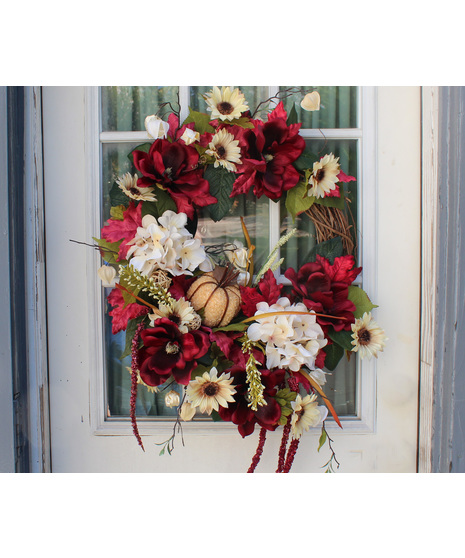 Crimson Charm - Fall Silk Wreath