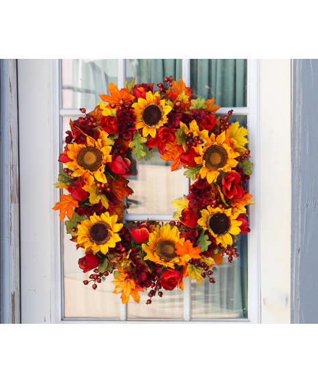 Harvest Glow - Fall Silk Wreath