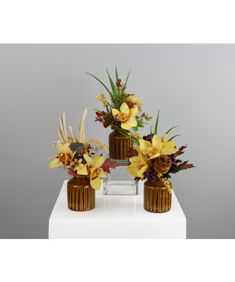 Autumn Bounty Trio - Fall Silk Arrangement