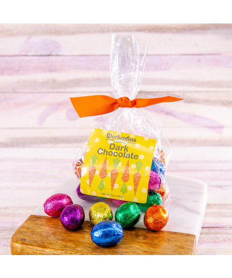Wockenfuss Dark Chocolate Foiled Eggs, perfect for your Easter basket! 5oz bag