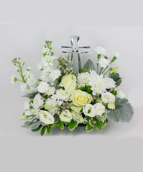 Premium Floral Funeral Cross for Memorial or Service