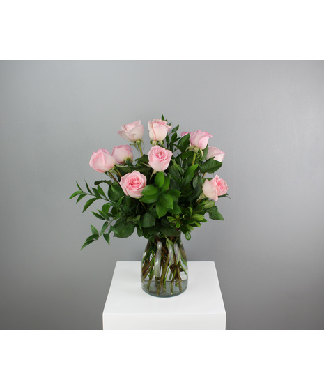 One Dozen Light Pink Roses