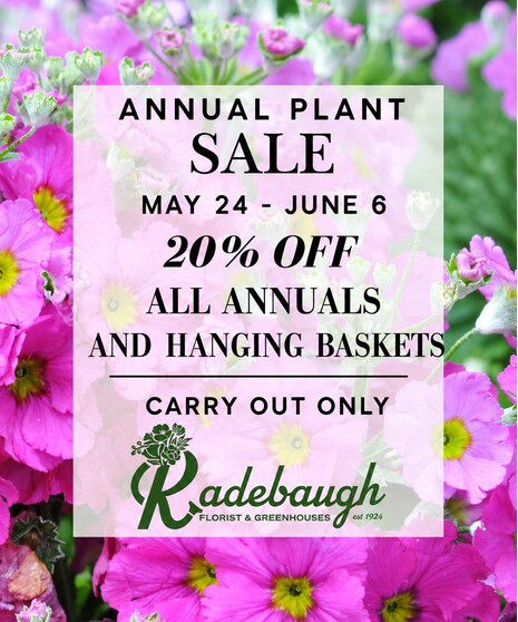 Get your garden summer-ready during our Annual Plant Sale at Radebaugh Florist & Greenhouses!
