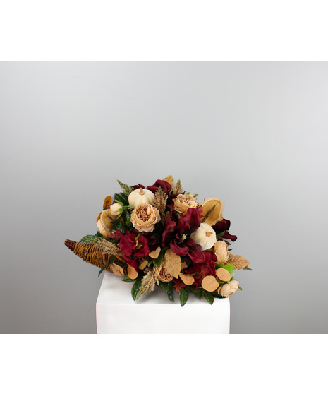 White Pumpkin Glow - Fall Silk Arrangement